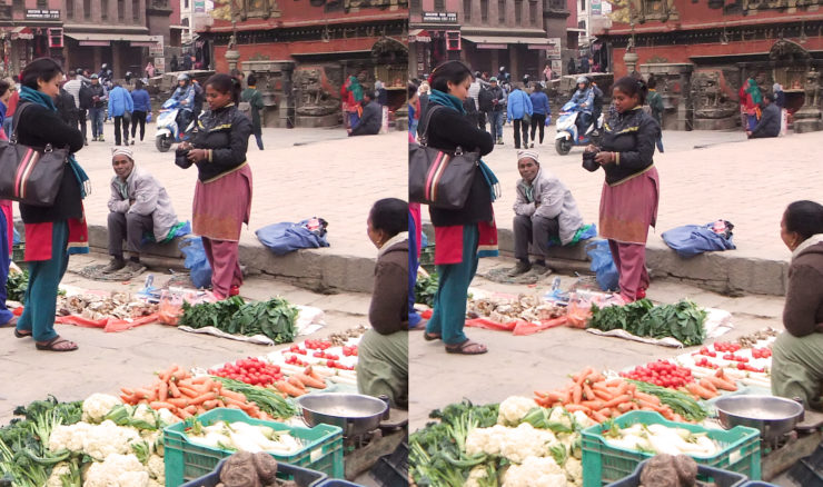 写真４a（交差法）ネパール・バクタプル