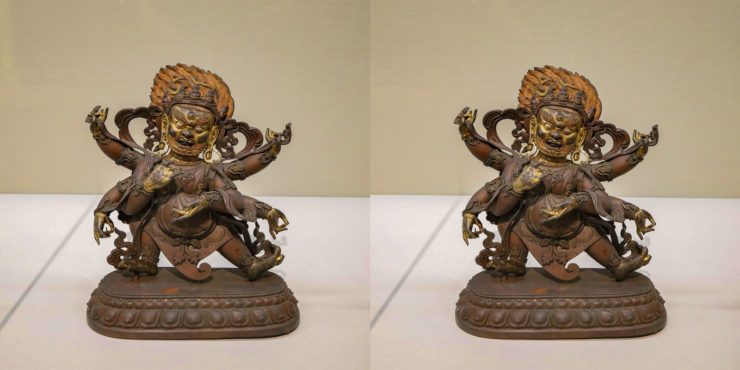 六臂マハーカーラ立像
（ろっぴまはーかーらーりゅうぞう）
（中国 清時代・17～18世紀）