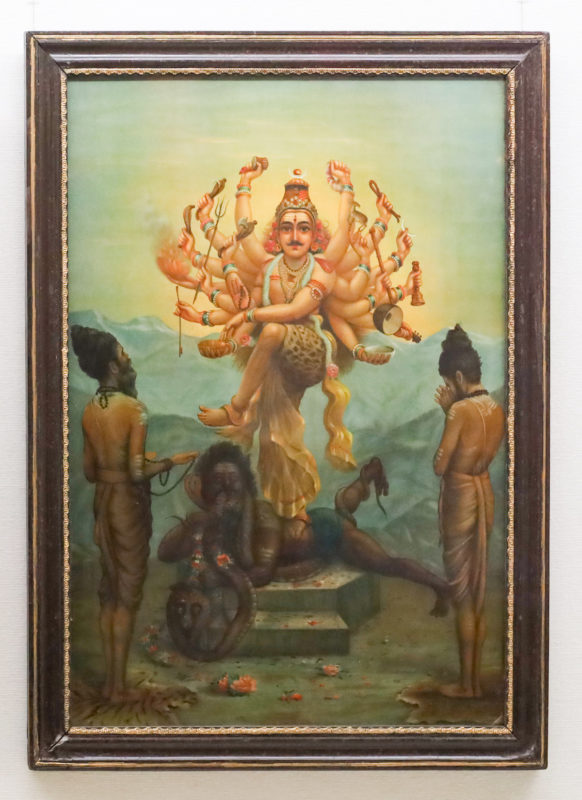 踊るシヴァ（ナタラージャ）（インド、20世紀前半、オレオグラフ・紙）