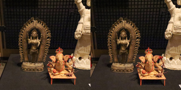 左：モノシャ女神（インド、西ベンガル州バルダマーン）、右：ガネーシャ神（インド、ビハール州）